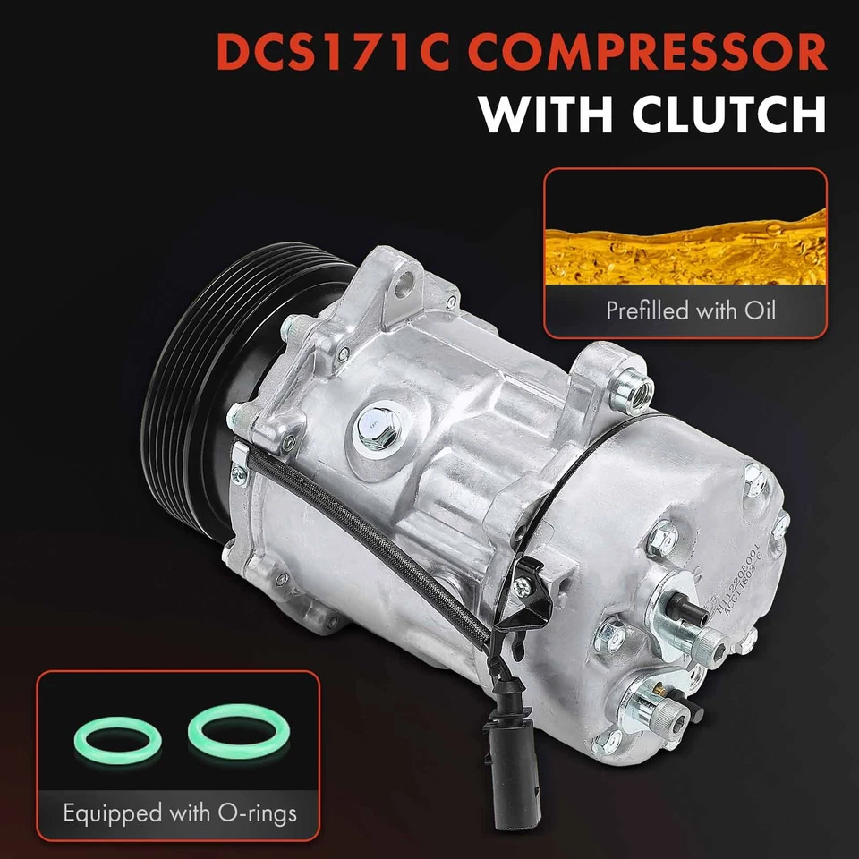 Компрессор переменного тока со сцеплением для Audi TT Volkswagen Beetle 1998-2006 Golf Jetta R32 - Изображение 3 из 4