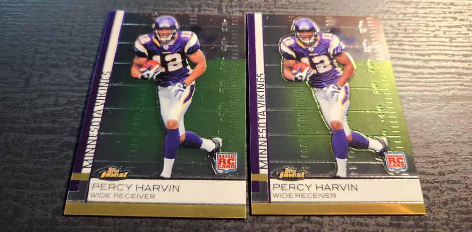 4 Card Lot! 2009 Topps Finest Pigskin & Refractors Rookie Card Percy Harvin #73 - Image 4 of 4