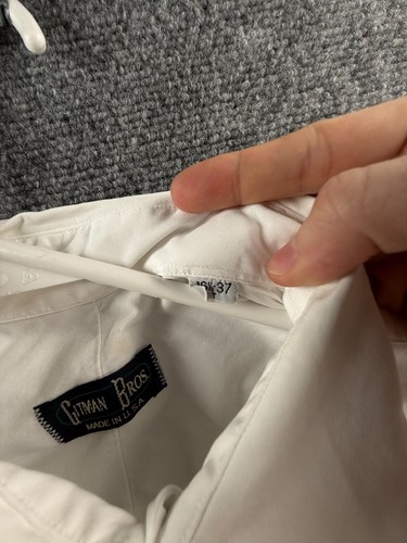 VTG Gitman Bros Tuxedo Shirt Men 16.5 37 Tall White Formal Dress Shirt USA Made - Picture 9 of 21