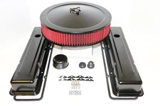 SB Chevy Black Engine Dress Up Kit Short Valve Covers Washable Air Cleaner SBC