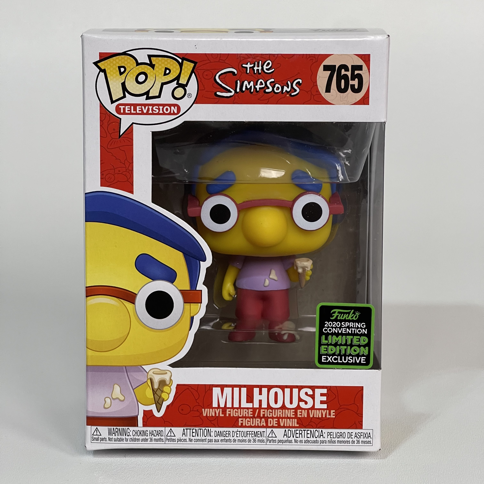 Funko Pop Los Simpson #765 Milhouse 2020 Convención De Primavera Ecc -- Caja Dañada