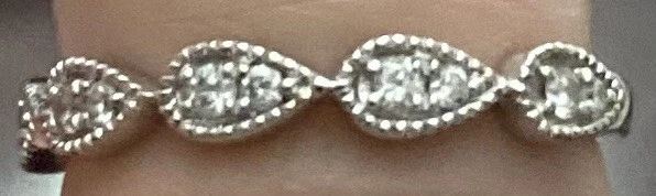 Pulseira feminina Diamond Accent Milgrain tamanho 6.5 ouro branco 10k apenas reduzida - Imagem 4 de 4