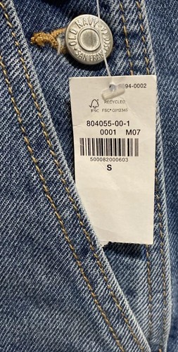 New Old Navy Blue Denim Non-Stretch Slouchy Jeans Shorts Overalls Size SM - Picture 9 of 10