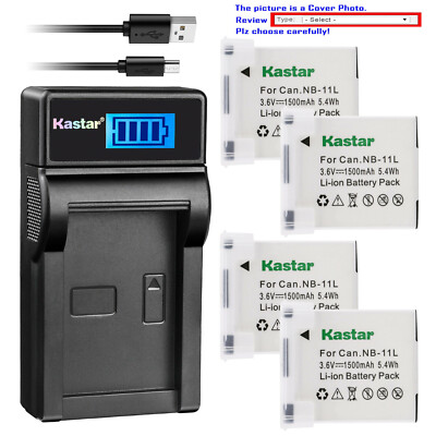 Kastar Battery LCD USB Charger for Canon NB-11L CB-2LD & Canon IXUS 157 Camera