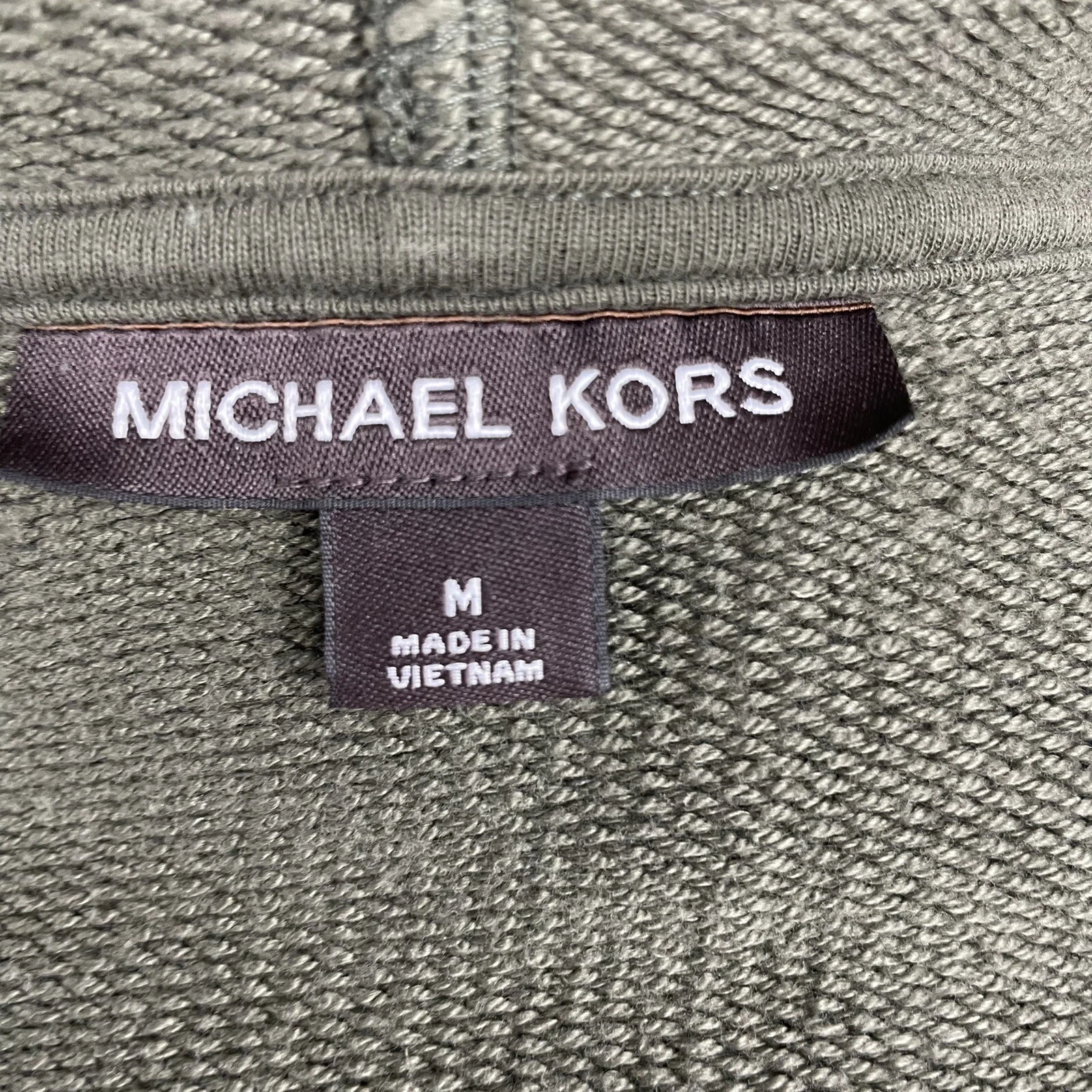 MICHAEL KORS Maglia Verde Felpa con Cappuccio Pullover Pullover Tasca Canguro Uomo Medium