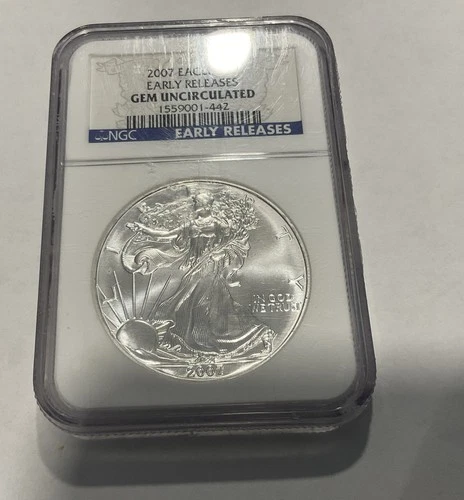 American Silver Eagle 2007 NGC Early Releases Gem Uncirculated Collectable Coin