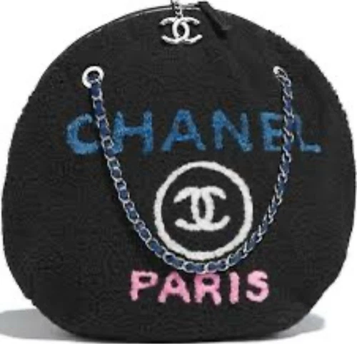 BORSA DA COLLEZIONE! Borsa rotonda Chanel grande in shearling Deauville CC Paris