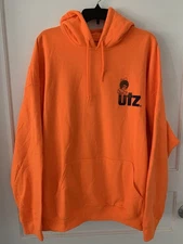 UTZ Crew Member Hoodie Sweatshirt 3XL Fluorescent Orange With Logo Front Pocket