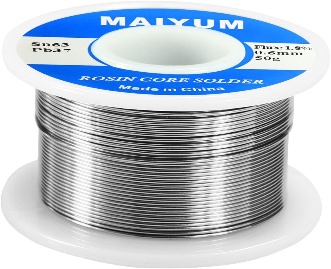 63-37 Tin Lead Rosin Core Solder Wire for Electrical 0.6mm 50g