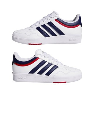  Schuhe Sneaker Kinder Unisex Adidas Hoops 4.0 Junior Weiß Blue Rot 