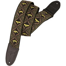 PRS PRS Jacquard Hootenanny Style Guitar Strap, Yellow  Black Birds Yellow