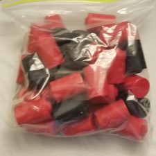 35mm Caliber Plastic Film Canisters 38 pcs Black Red