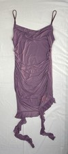 New CIDER Purple Ruched Mesh Bodycon Dress Women's XL Spaghetti Strap