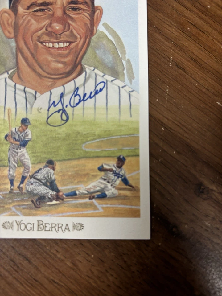 Yogi Berra Yankees Numbered #7114/10000 And Autographed Hall of Fame Postcard #6 - Image 4 of 4