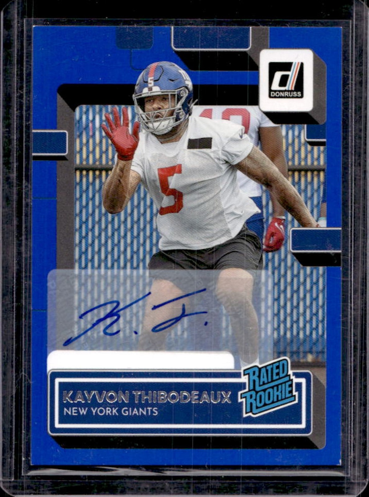 2022 Donruss Kayvon Thibodeaux Rated Rookie Auto Blue RC #352 Giants