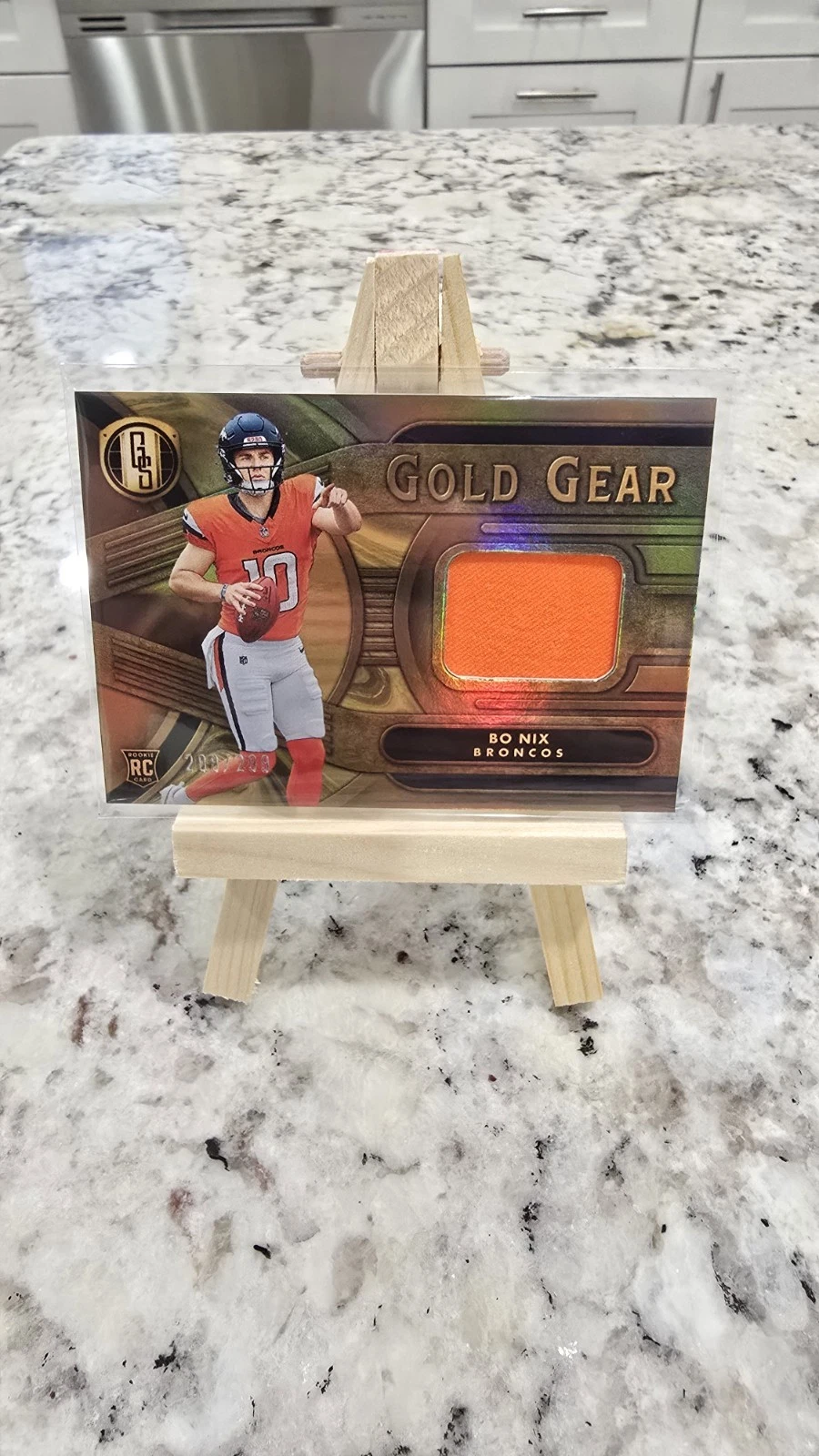 Bo Nix Panini Gold Standard Gold Gear Relics #GGBNX Base