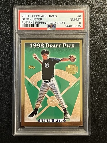 2001 Topps Archives - Future Rookie Reprints Derek Jeter #6 Gold PSA 8