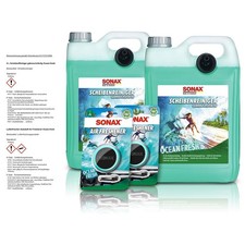 2x 5 L LITER SONAX SCHEIBENREINIGER WISCHWASSER OCEAN-FRESH + 2x LUFTERFRISCHER
