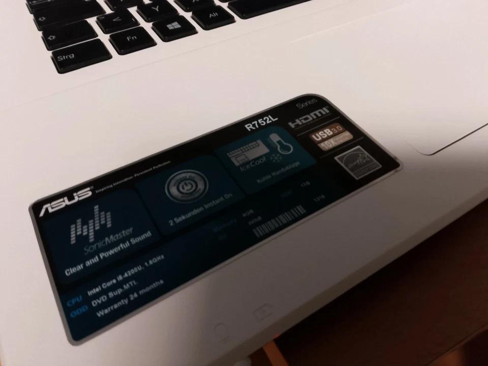 Asus R752 L 17,3 Zoll Win11 Home SSD 8 GB Ram Geforce 2 GB TOP - Bild 2 von 4