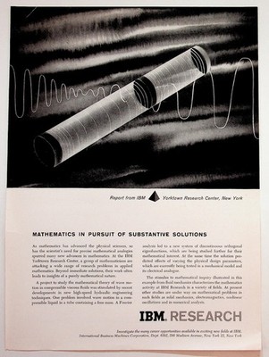 Vintage IBM Research Yorktown Ad Mathematics Wave Motion Physics Ephemera