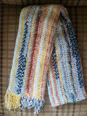 Handmade Crochet Knit Scarf - Stylish Women's Multicolor 6' Long, 6'' Wide