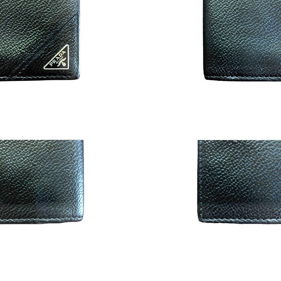 PRADA 2MV015 Saffiano Triangle Logo Continental Bifold Long Wallet Black 3.5x7.5 thumbnail 11