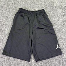 Jordan Shorts Kids M 10-12 Black Athletic Mesh Basketball Logo Activewear