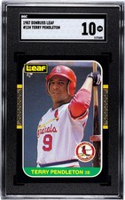 1987 Leaf Donruss #124 Terry Pendleton SGC 10 Gem Mint LEAF