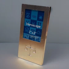 Libra Horoscope / Zodiac Scales - Silver-Tone Astrology Photo Frame –Fits 5×8cm