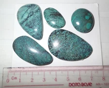 Turquoise Stone Flat Free Form Cabochon 135.5 Carat 5 pieces 27.1 gram
