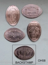 OH58cp - Ohio Caverns complete set of 4 elongated pennies COPPER West Liberty O