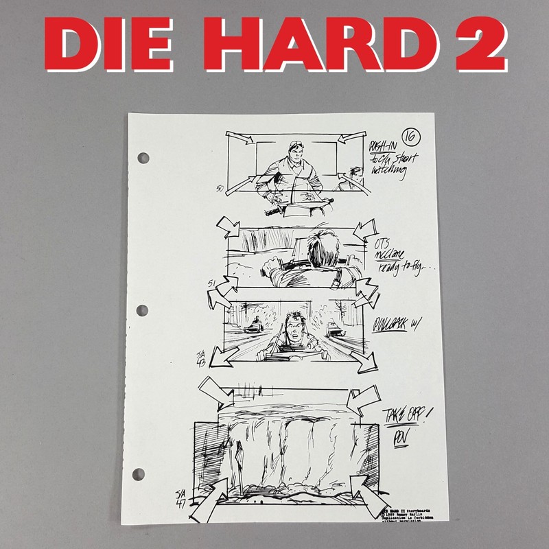 Image 11 of Die Hard 2 - Production Used Storyboard, Bruce Willis Snowmobile Chase, Prop 16