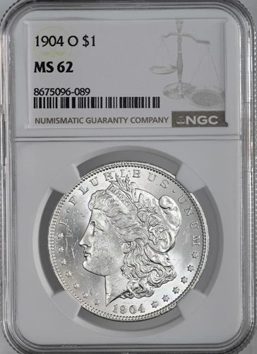 1904-O  $1  MORGAN SILVER DOLLAR  "NEW ORLEANS"  NGC MS62  #8675096-089