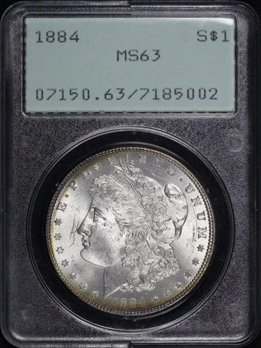 1884 Morgan Dollar PCGS MS-63 Old Green Rattler Holder - Never Submitted To CAC!