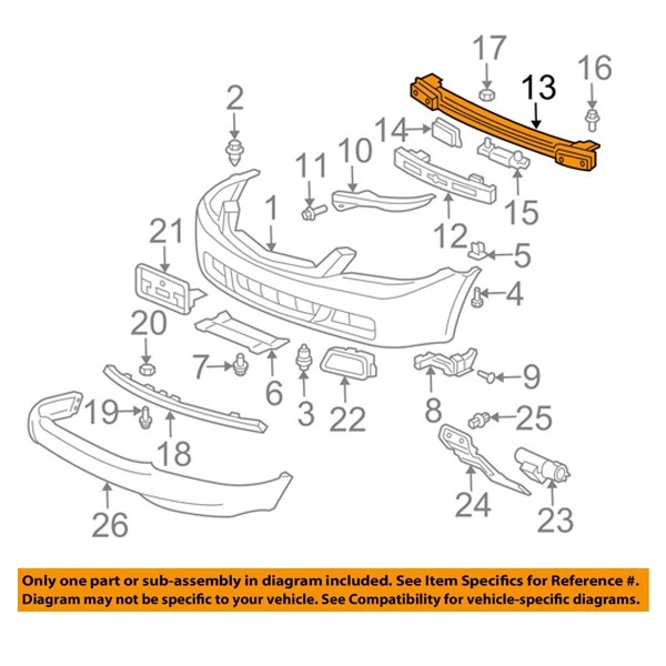 For 04-05 TSX 2.4L Front Bumper Face Bar Reinforcement Crossmember Primed Steel - Imagem 4 de 4
