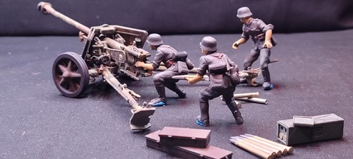 *Built* Tamiya WW2 German 7.5 cm AntiTank Gun/Pak40/L46 With 3 Figures And Ammo - 第 3/18 張圖片