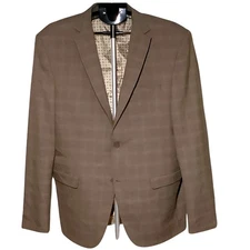 Eleganza Black Giorgio Sanetti Brown Modern Fit Blazer Jacket - 48R