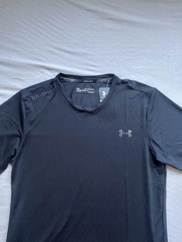 Under Armour HeatGear Herren T-Shirt 2XL Schwarz Kurzarm Rundhals Logo - Bild 2 von 4