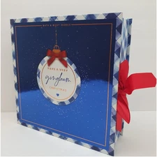 Bath & Body Works Gingham Christmas Empty Gift Box with Ribbon