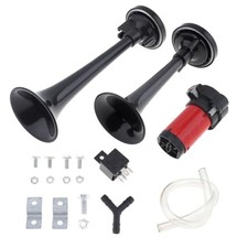 Train Horns for Trucks, 12V 178DB Super Loud Black Horns Dual Trumpet Air Horn