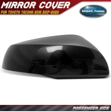 Passenger Right Side Mirror Cover Cap Smooth Black for Toyota Tacoma 2016-2023