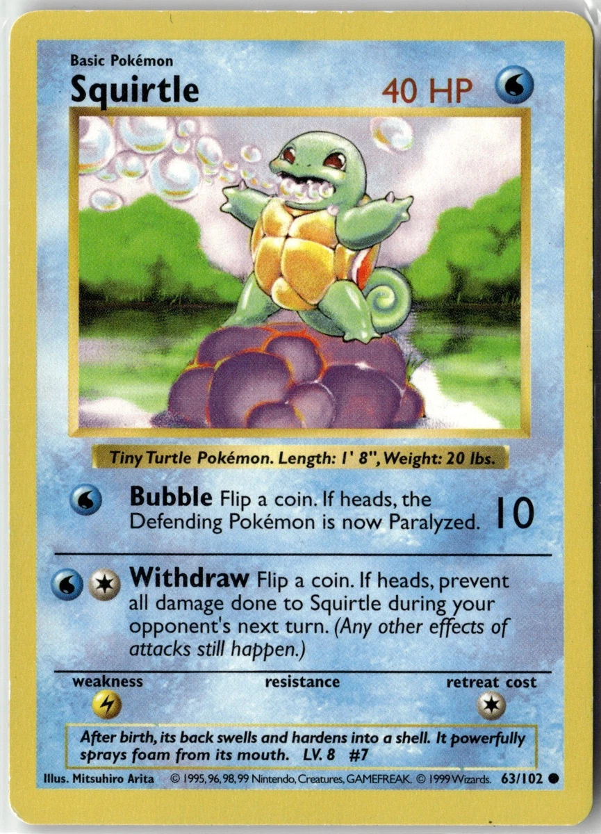 Squirtle 063/102 Base Set (Shadowless) for sale | eBay