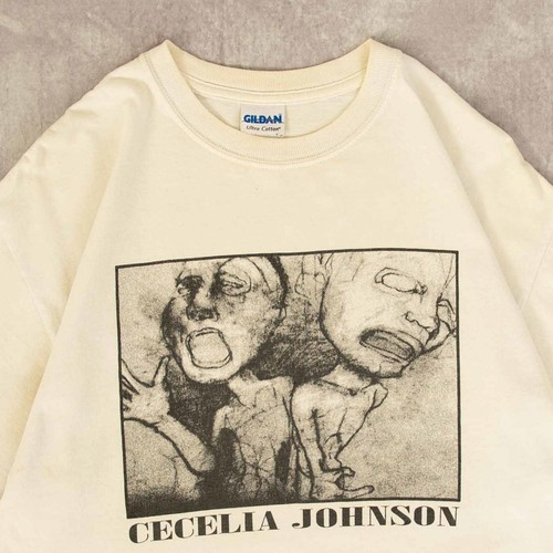 Camiseta Gildan Vintage Cecelia Johnson Artista M Para Hombre Beige Arte - Imagen 3 de 7