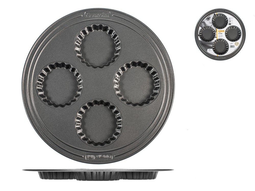 Guardini Tart Mold In Black Metal For 4 People Elite Non-Stick 10 cm