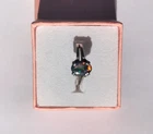 Vintage Silver Ring with Lightning Ridge Solid Black Opal, Size O (17.35mm) 1.7g