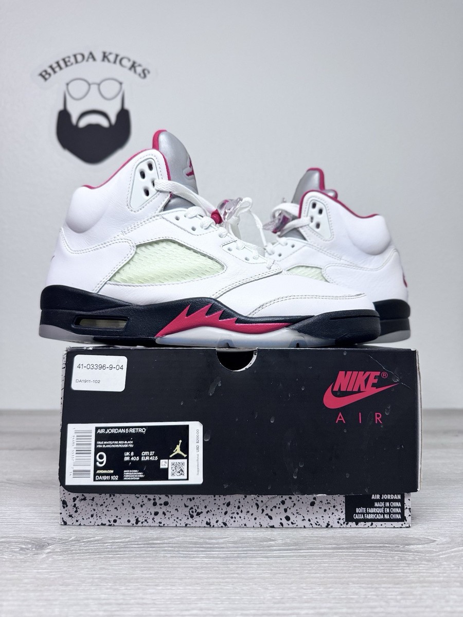 Size 9 - Jordan 5 Retro Mid Fire Red DA1911-102 Preowned Authentic 