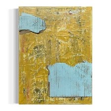 Original Mixed Media Modern Art Collage Painting on Canvas 12x16 "Linger"