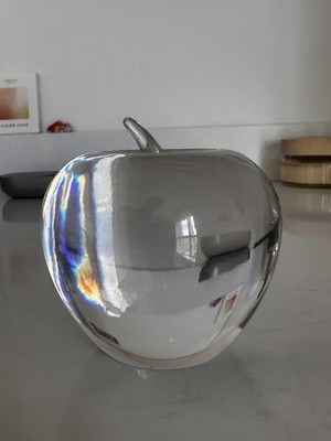 Tiffany & Co. Crystal Apple Briefbeschwerer - geätzter Boden Top Zustand ohne Karton