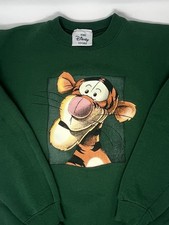 Vintage Disney Store Tigger Green Crewneck Sweatshirt S 