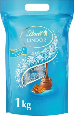Lindt Lindor XXL Beutel Caramel Salz Schokolade Karamell 78 Pralinen - 1kg